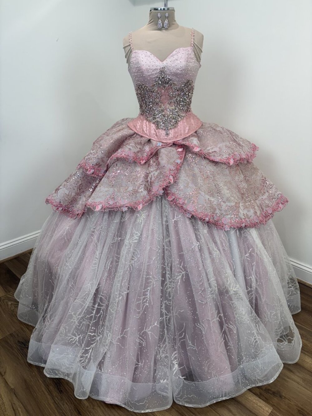 Ragazza Fashion D69-569 Quinceañera Dress Blush/Silver – Size 7